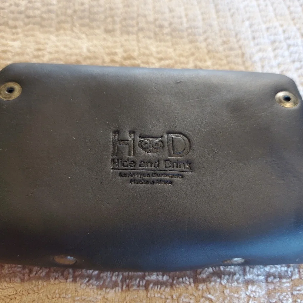 Hide and Drink Leather Coin Purse Card Holder Wallet Dark Brown Snap Pouch